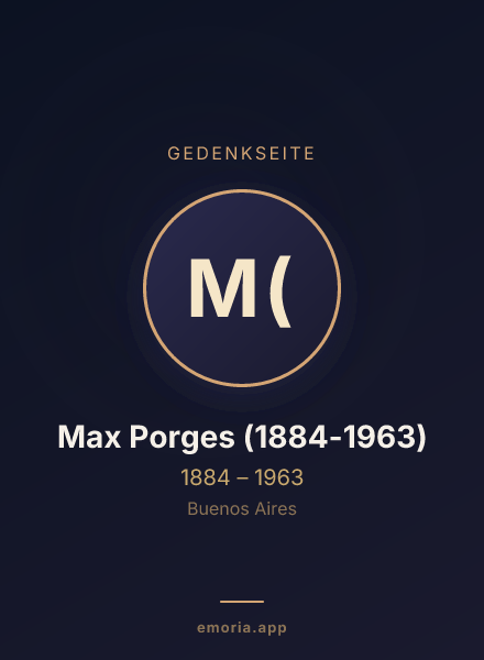 Gedenkportrait von Max Porges (1884-1963)