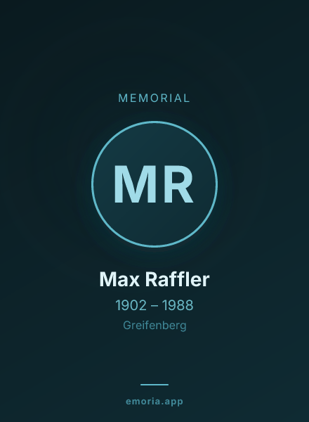 Memorial portrait of Max Raffler