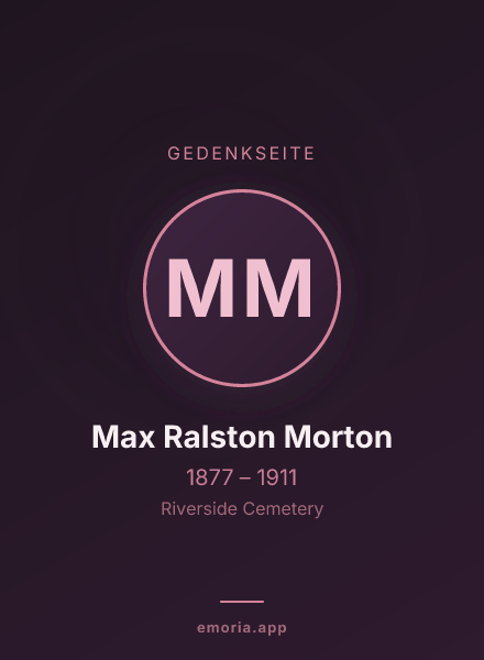 Gedenkportrait von Max Ralston Morton