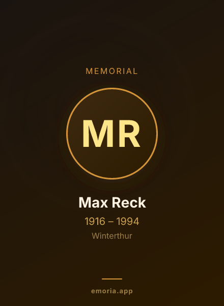 Memorial portrait of Max Reck