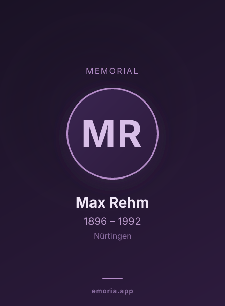 Memorial portrait of Max Rehm