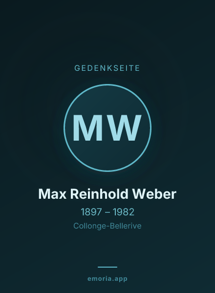 Gedenkportrait von Max Reinhold Weber
