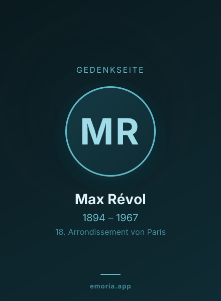 Gedenkportrait von Max Révol