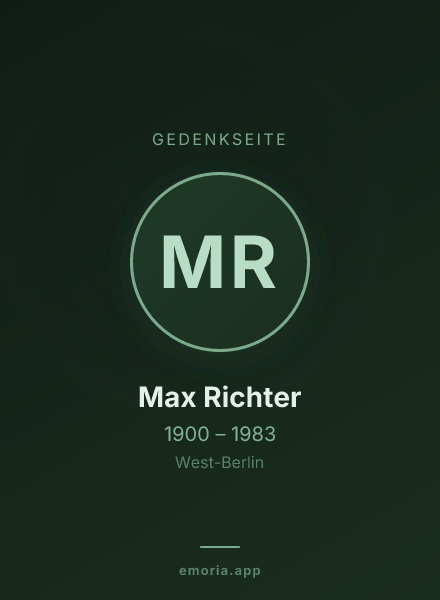 Gedenkportrait von Max Richter