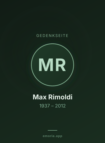 Gedenkportrait von Max Rimoldi