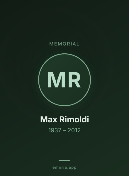 Memorial portrait of Max Rimoldi