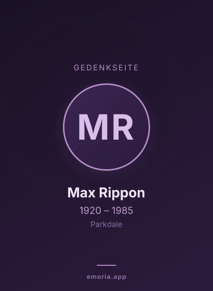Gedenkportrait von Max Rippon