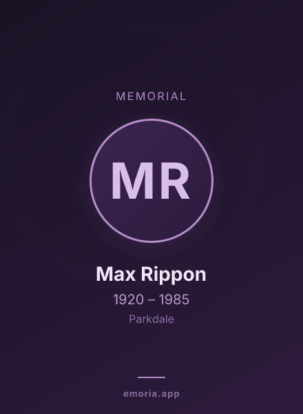 Memorial portrait of Max Rippon