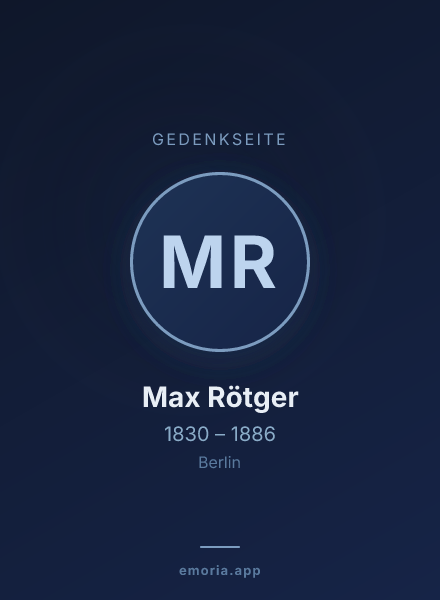 Gedenkportrait von Max Rötger