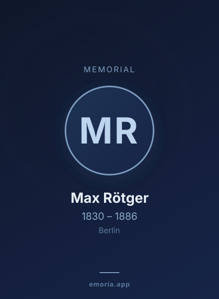 Memorial portrait of Max Rötger
