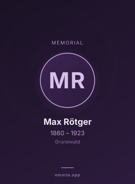 Memorial portrait of Max Rötger