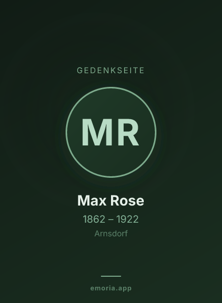 Gedenkportrait von Max Rose