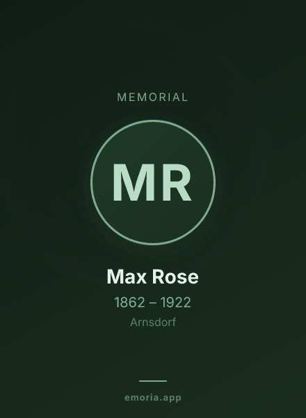 Memorial portrait of Max Rose