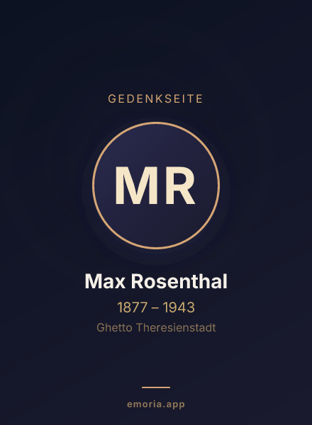 Gedenkportrait von Max Rosenthal