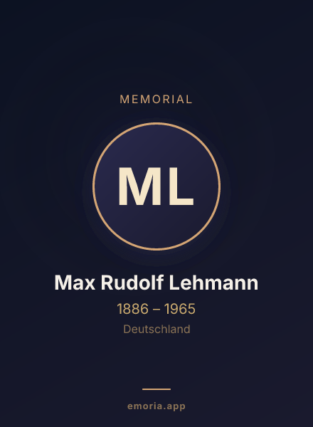 Memorial portrait of Max Rudolf Lehmann