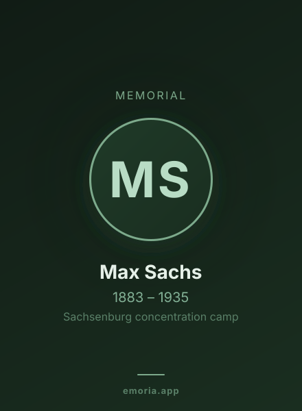 Memorial portrait of Max Sachs