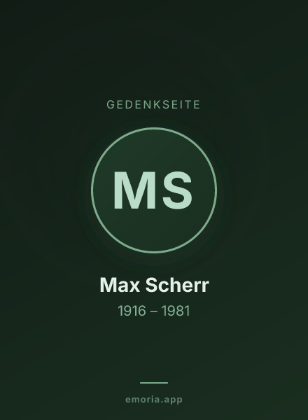 Gedenkportrait von Max Scherr