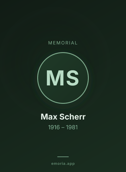Memorial portrait of Max Scherr