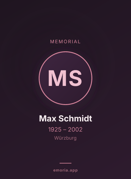 Memorial portrait of Max Schmidt