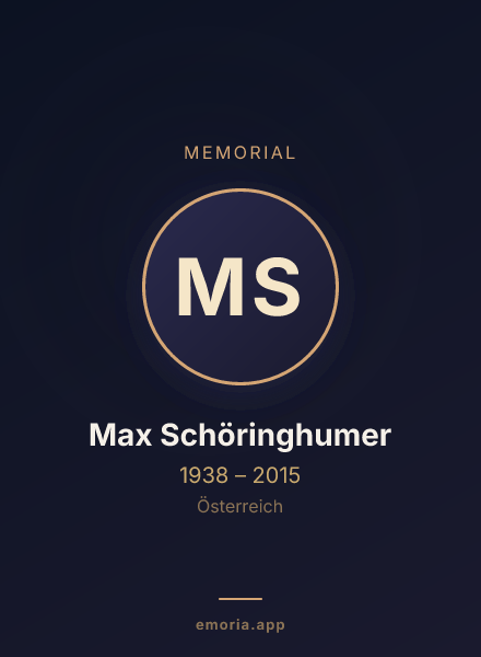 Memorial portrait of Max Schöringhumer