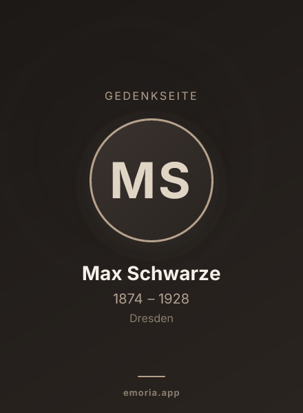 Gedenkportrait von Max Schwarze