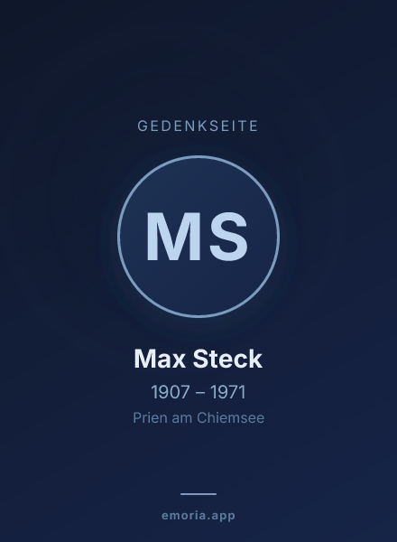 Gedenkportrait von Max Steck