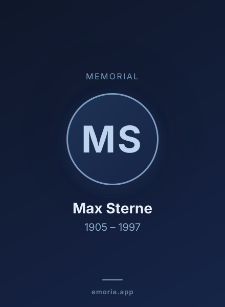 Memorial portrait of Max Sterne