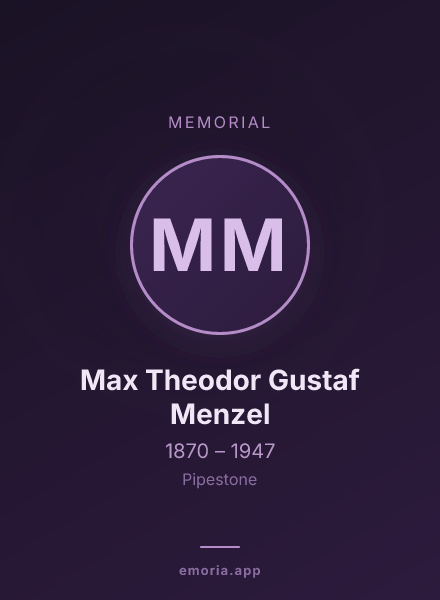 Memorial portrait of Max Theodor Gustaf Menzel