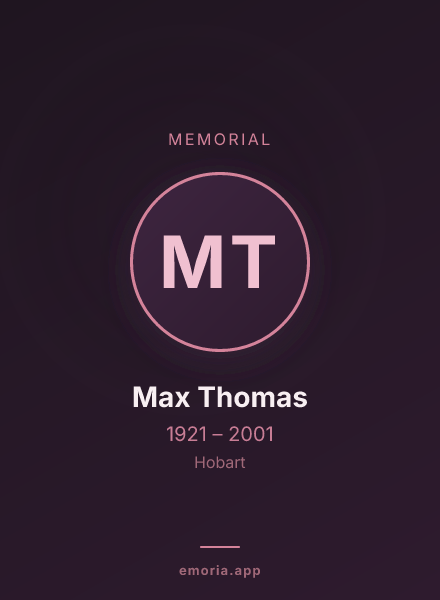 Memorial portrait of Max Thomas