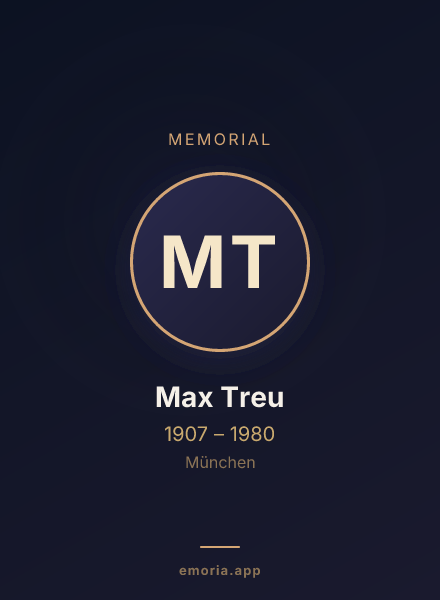 Memorial portrait of Max Treu