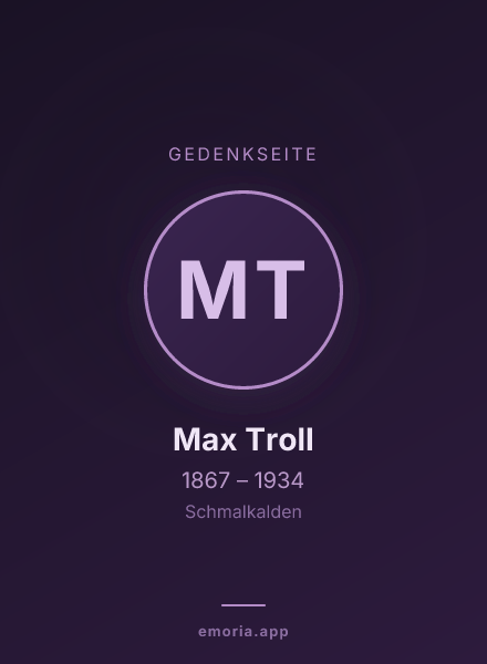 Gedenkportrait von Max Troll