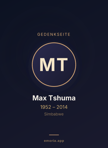 Gedenkportrait von Max Tshuma