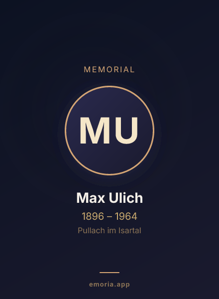 Memorial portrait of Max Ulich
