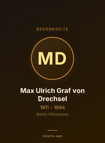Gedenkportrait von Max Ulrich Graf von Drechsel
