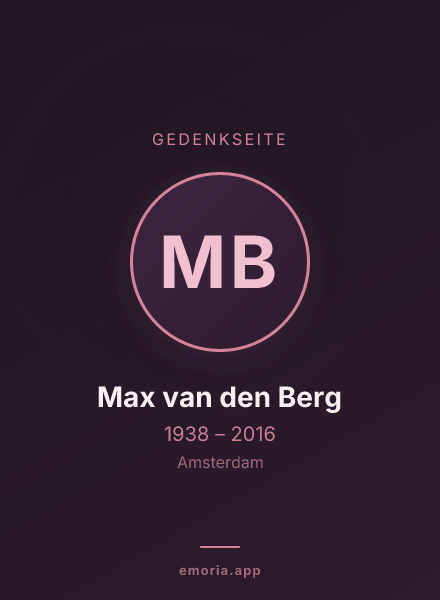 Gedenkportrait von Max van den Berg