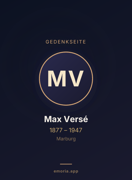 Gedenkportrait von Max Versé