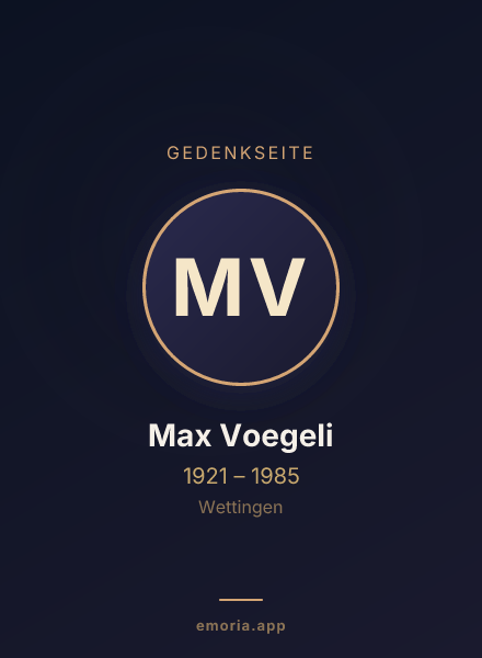 Gedenkportrait von Max Voegeli
