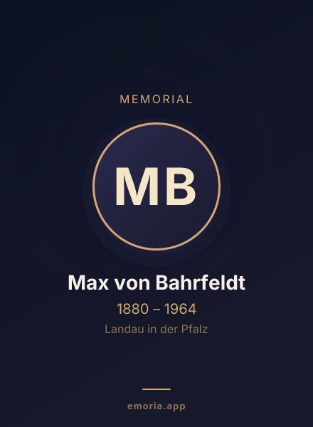 Memorial portrait of Max von Bahrfeldt