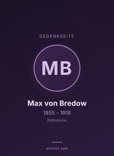 Gedenkportrait von Max von Bredow