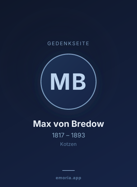 Gedenkportrait von Max von Bredow