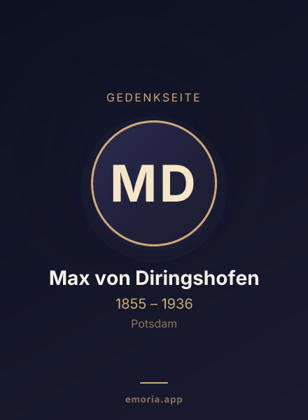 Gedenkportrait von Max von Diringshofen