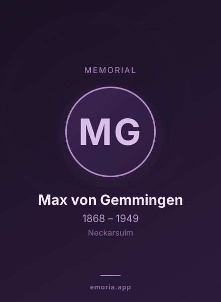 Memorial portrait of Max von Gemmingen