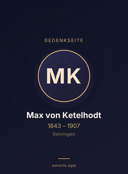 Gedenkportrait von Max von Ketelhodt