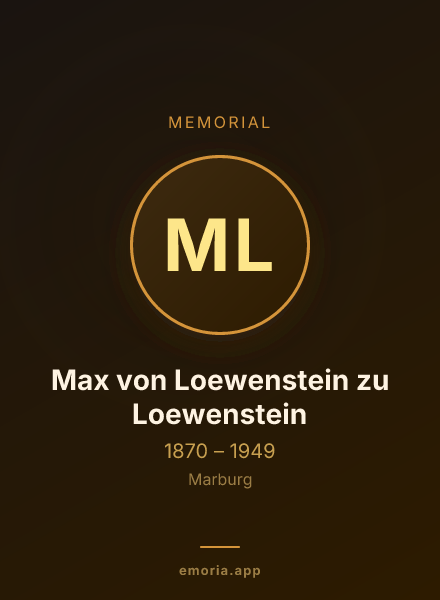 Memorial portrait of Max von Loewenstein zu Loewenstein