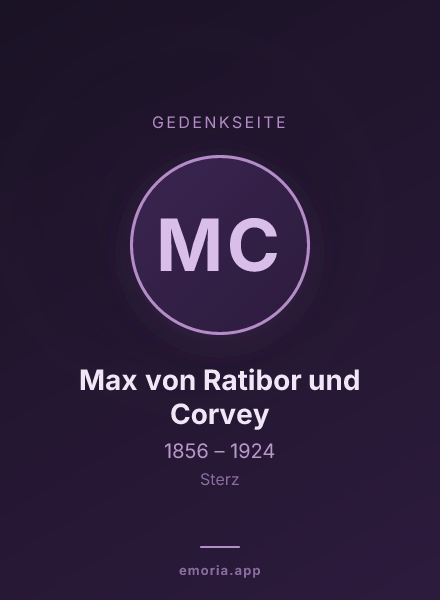 Gedenkportrait von Max von Ratibor und Corvey