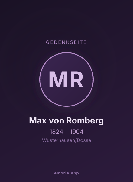 Gedenkportrait von Max von Romberg