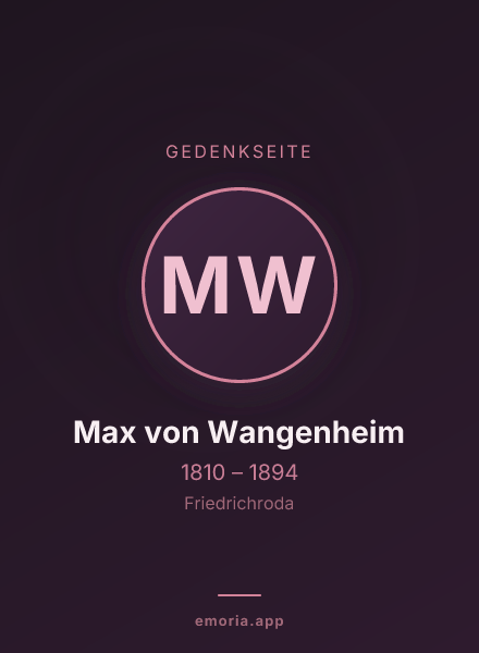 Gedenkportrait von Max von Wangenheim