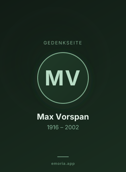 Gedenkportrait von Max Vorspan