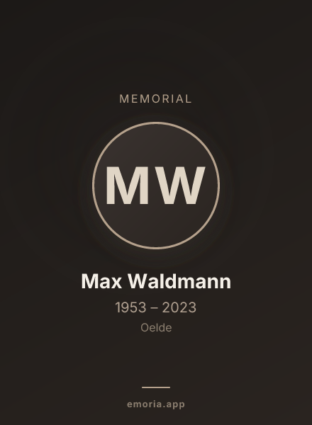 Memorial portrait of Max Waldmann