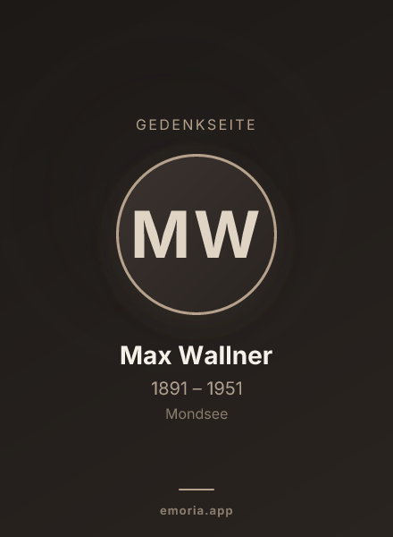 Gedenkportrait von Max Wallner